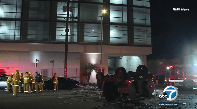 Mercedes-Benz G-Class garage crash