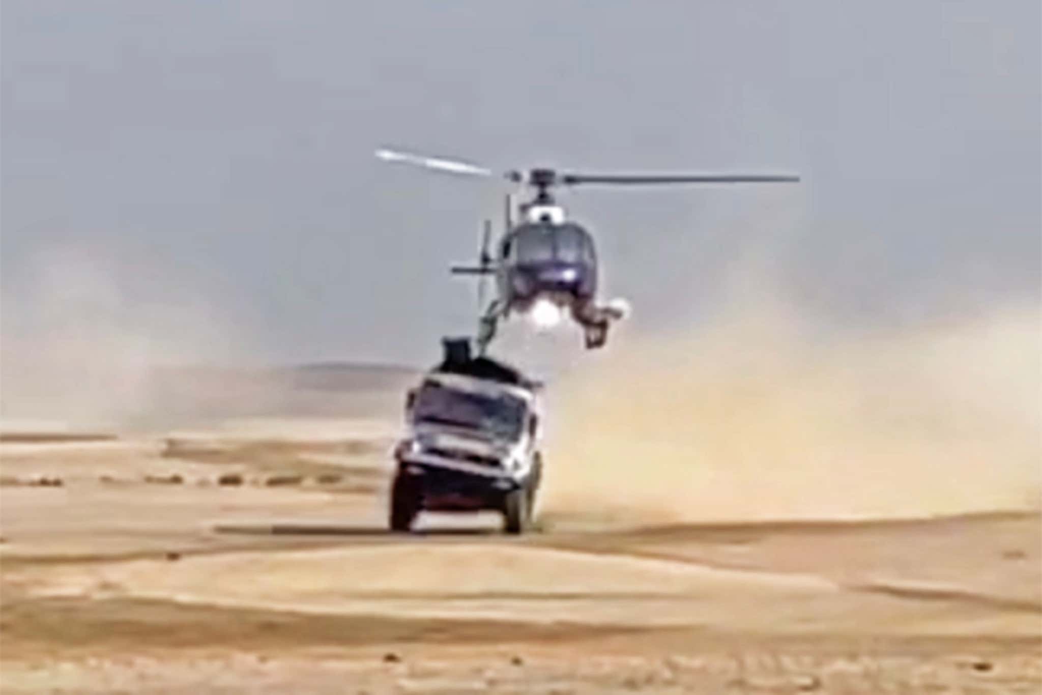 Dakar truck & helicopter touch