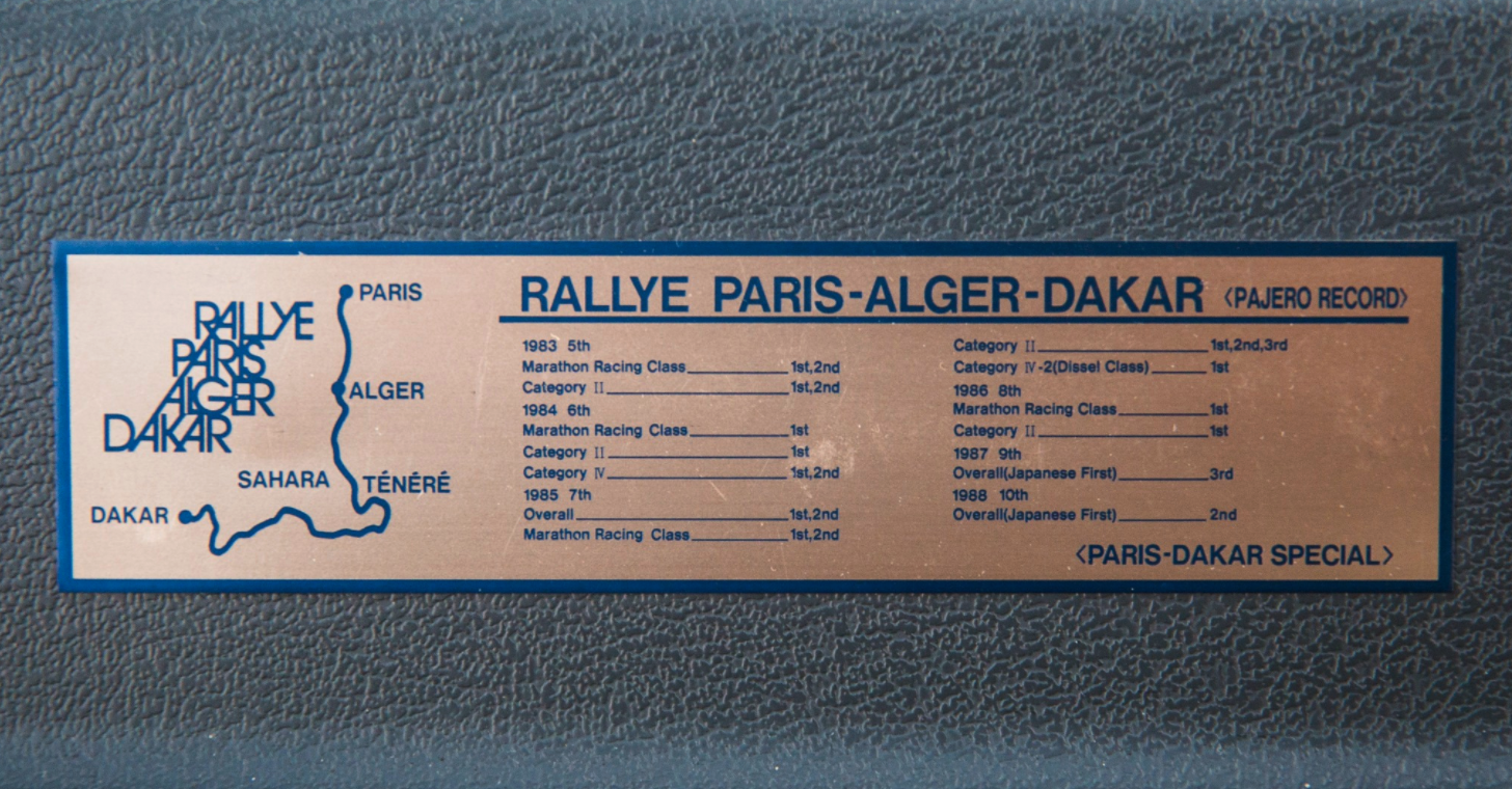 The 1988 Paris Dakar Edition Pajero sticker