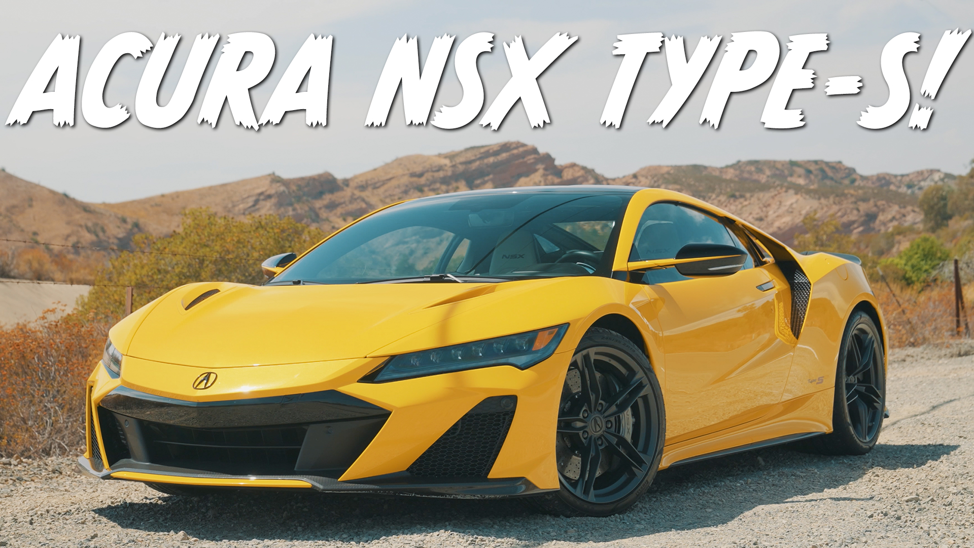 yellow acura nsx type s parked in the dirt