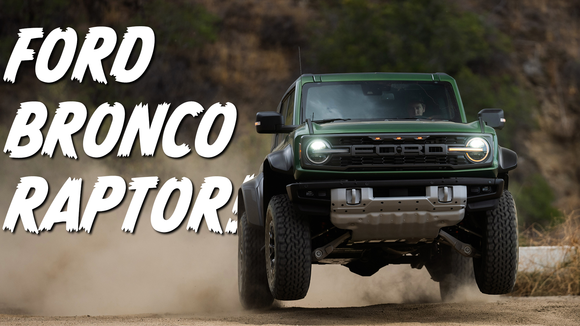 ford bronco raptor jumping in the air